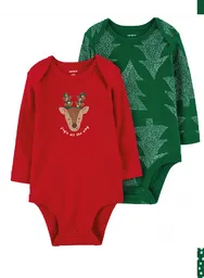 Bodys X 2 Manga Larga Navidad - Multicolor / 3 Meses