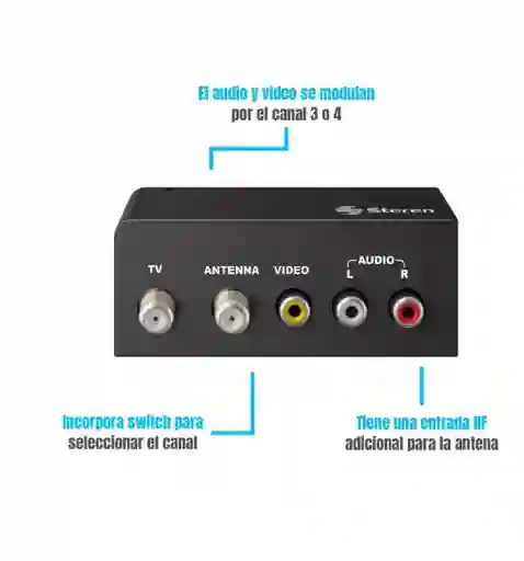Convertidor Rca A Coaxial Adaptador Televisor