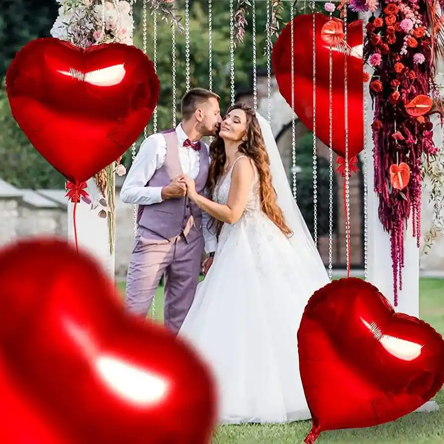 Globo Metalizado Corazón Rojo, 32 Pulgadas Gigante!