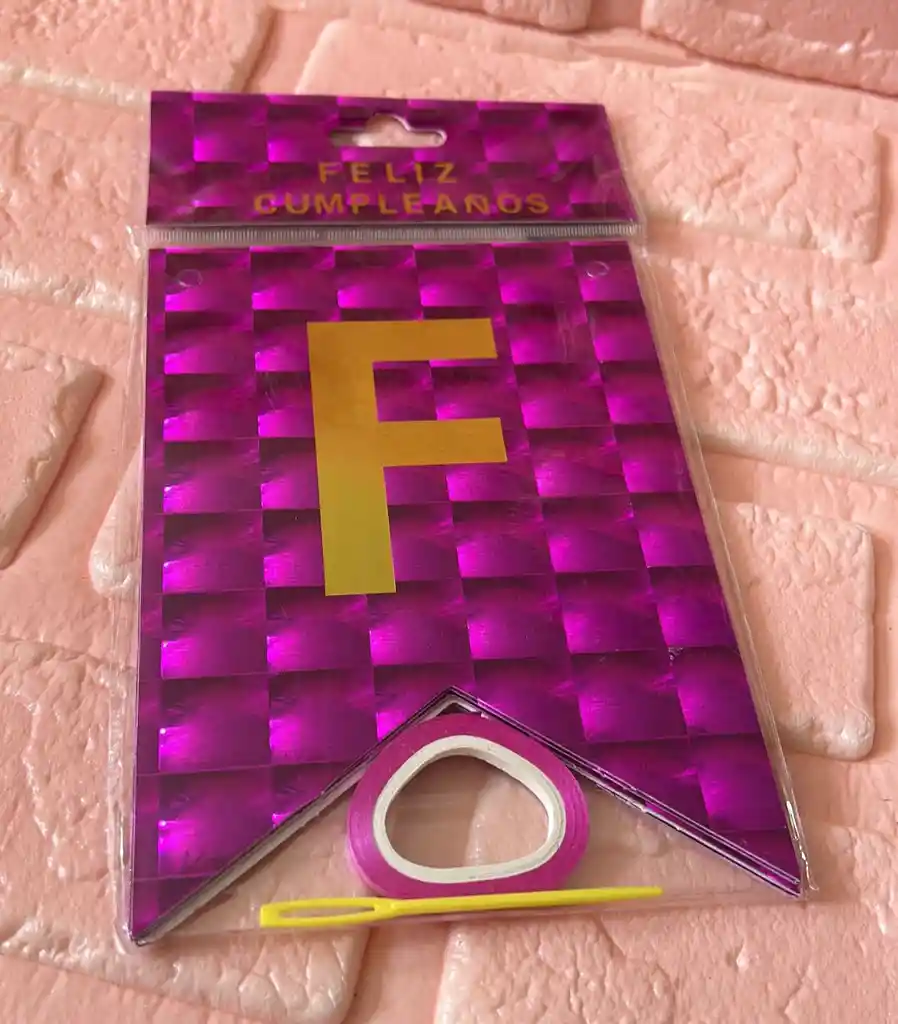 Letrero Feliz Cumpleaños Fucsia / Banderin Feliz Cumpleaños