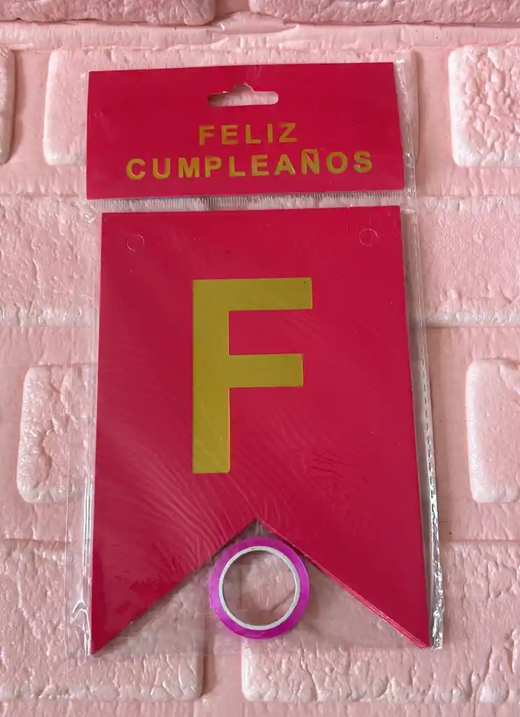Letrero Feliz Cumpleaños Fucsia Banderin Feliz Cumpleaños