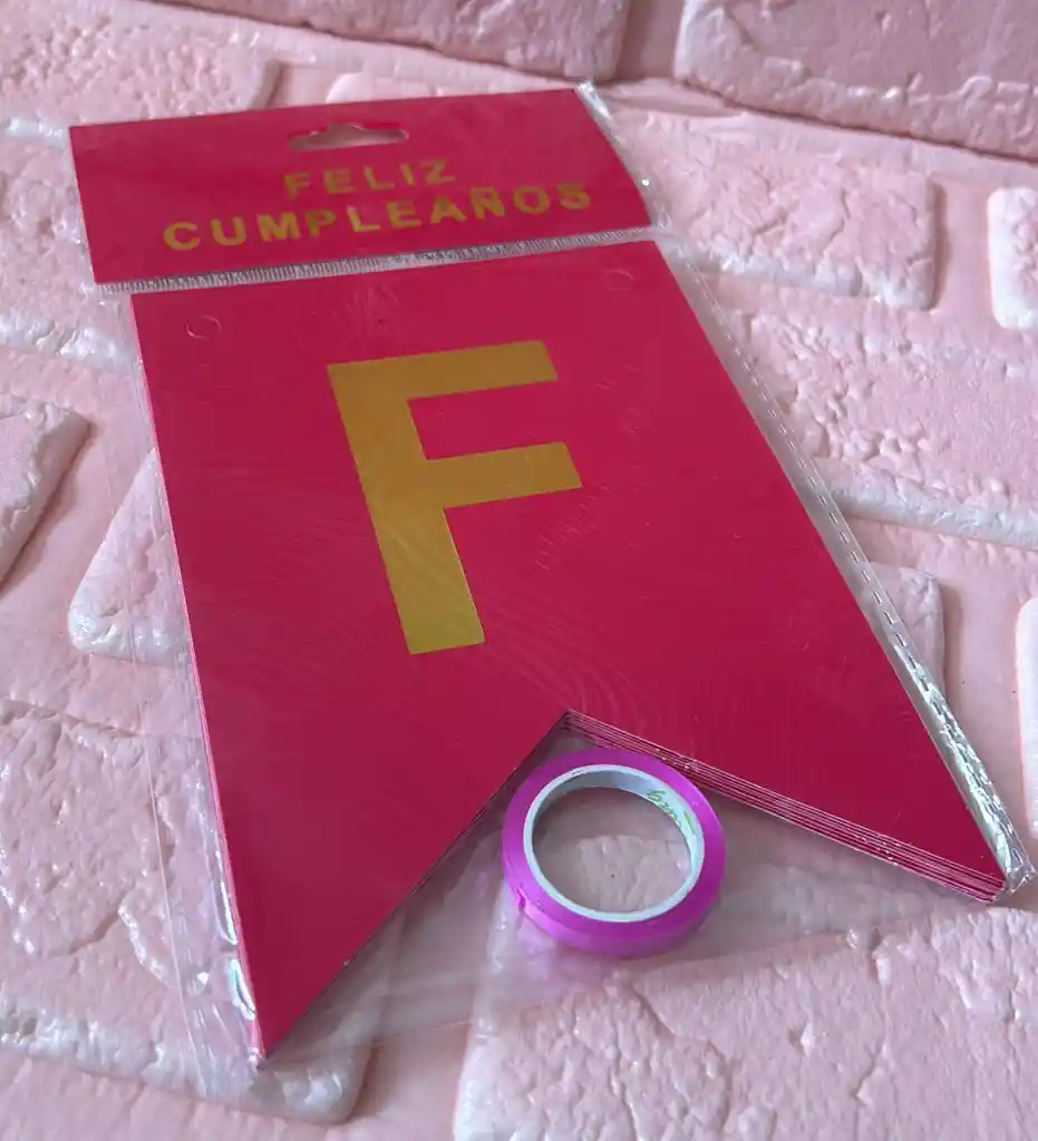 Letrero Feliz Cumpleaños Fucsia Banderin Feliz Cumpleaños