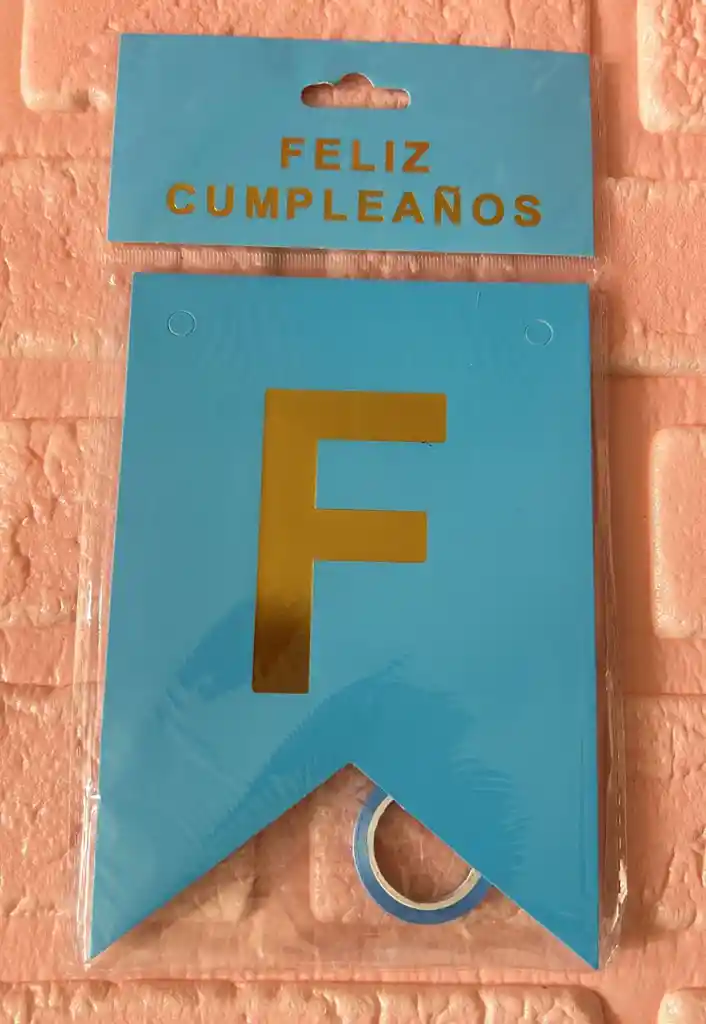 Letrero Feliz Cumpleaños Azul Claro / Banderin Feliz Cumpleaños