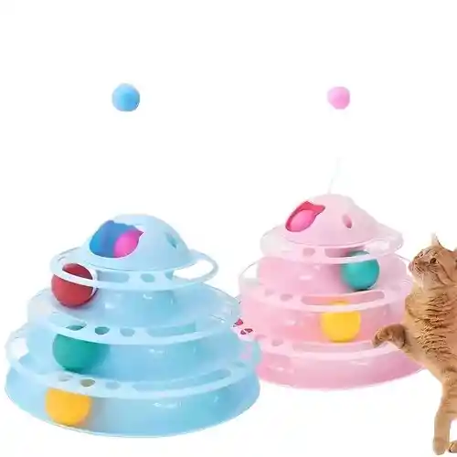 Juguete Para Gatos Interactivo Piramide Tres Niveles