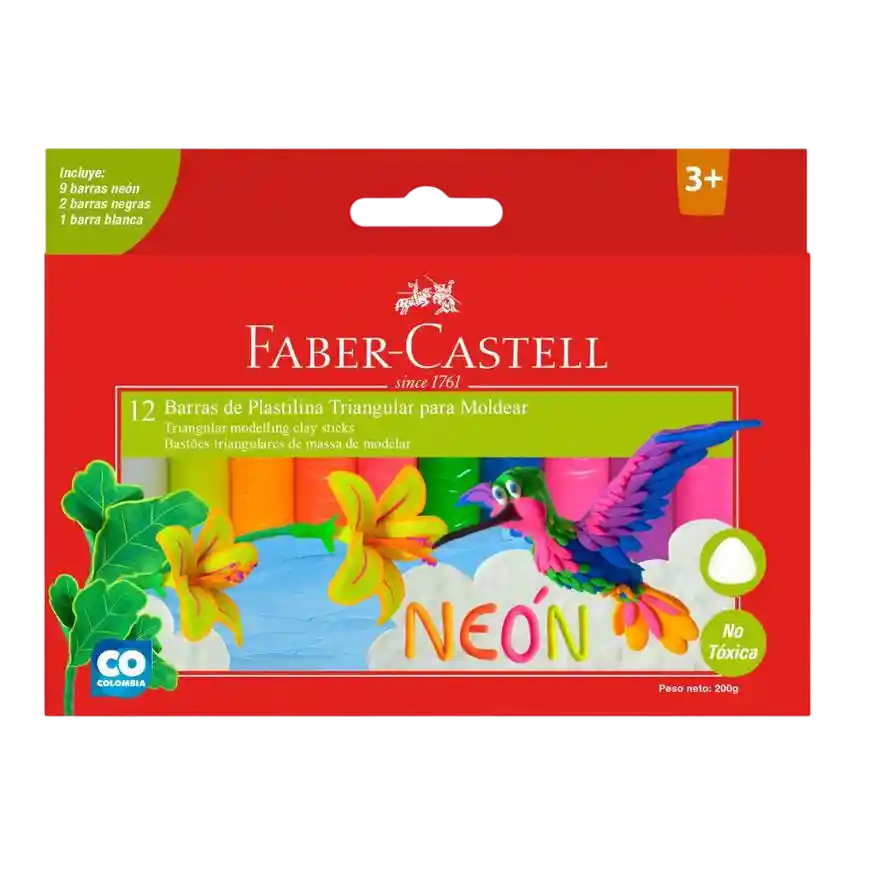 Plastilina Faber Castell Jumbo Xl Neón X 12 Und