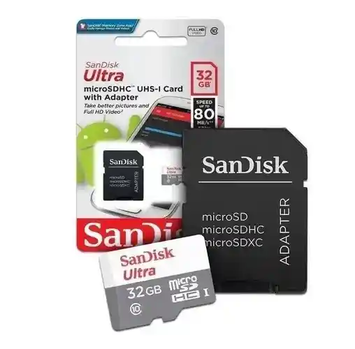 Tarjeta De Memoria Sandisk Ultra Con Adaptador Sd 32gb