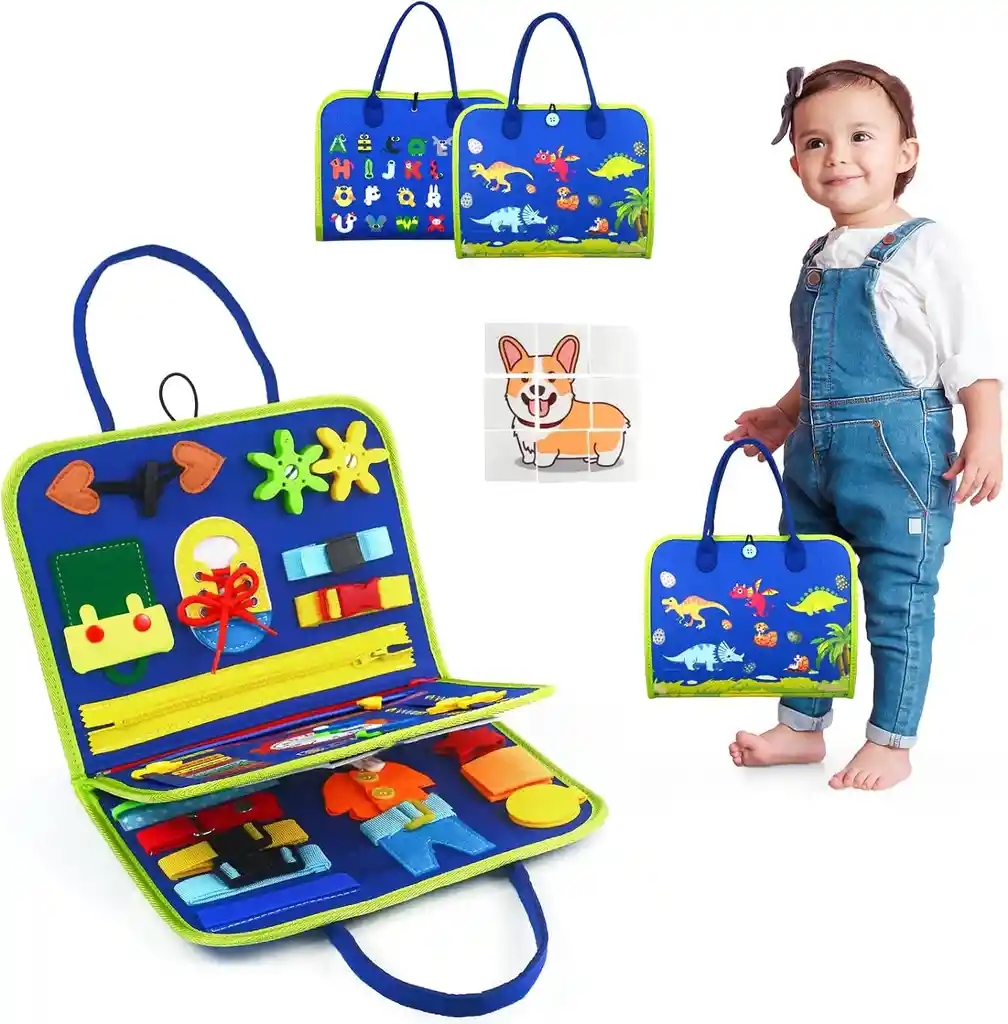 Libro Montessori Juguetes Sensoriales Y Educativos, Tablero De Habilidades Básicas Para Niños Y Niñas