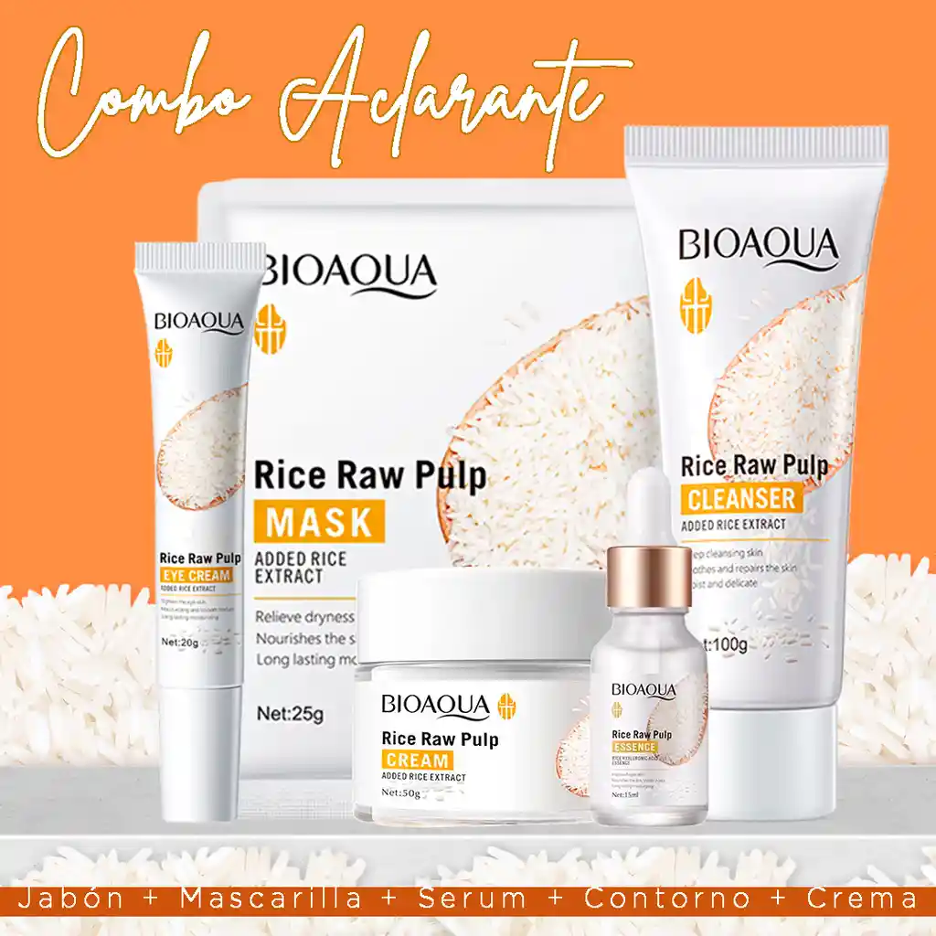 Combo De Arroz X 5 Productos Aclarante Rejuvenecedor