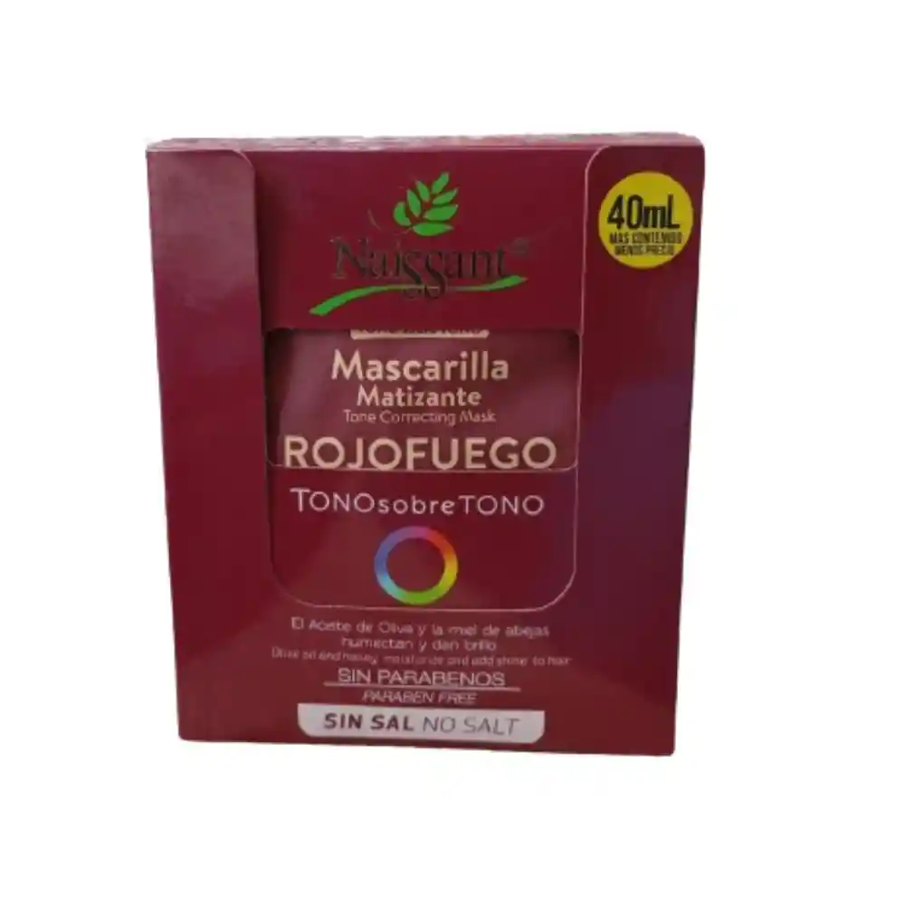 Naissant Mascarilla Matizante Rojo Fuego 12 Sobres X40ml