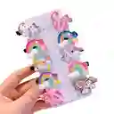 Ganchos Pinzas Sujetadores Accesorios Unicornio Bebe Niñas X10