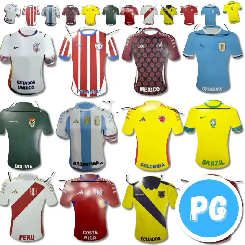 Guirnalda Copa America 2024 Camisetas Equipos Colombia Decoracion