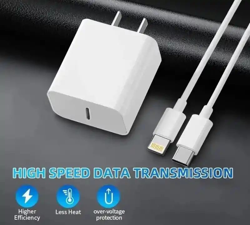Cargador Iphone 25w + Cable Carga Rápida Tipo C A Lightning Genérico