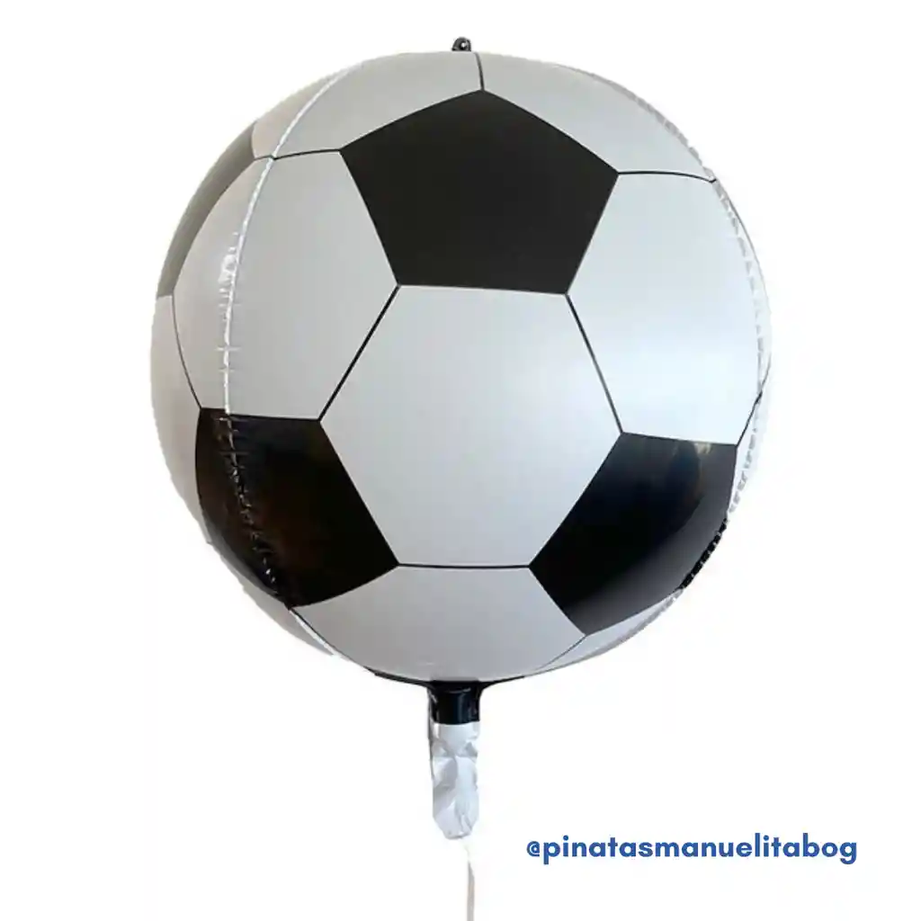 Globo Metalizado Futbol 3d Inflado Con Helio