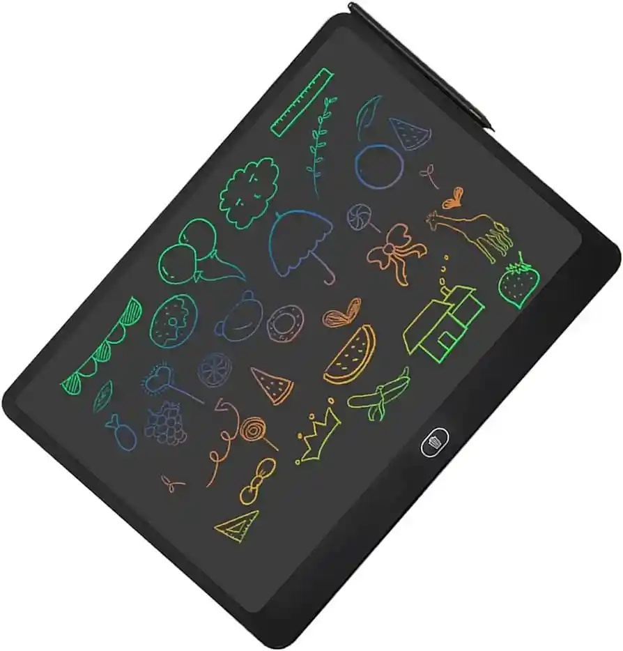 Tableta De Escritura Lcd 16 Pulgadas, Pantalla Colorida, Ahorro De Energía, Portátil, Con Botón, Alimentado Por Batería + Lápiz (negra)