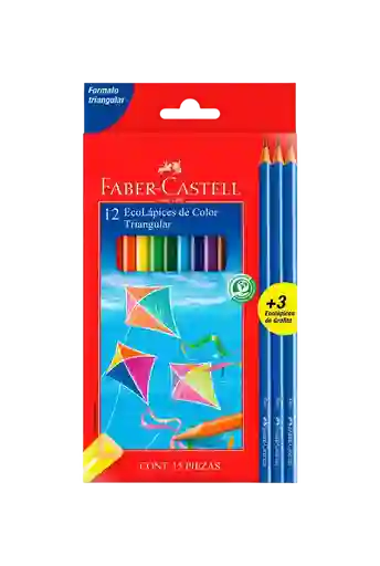 Colores Faber Castell Ecolapices Triangular X 12 + 3 De Grafito