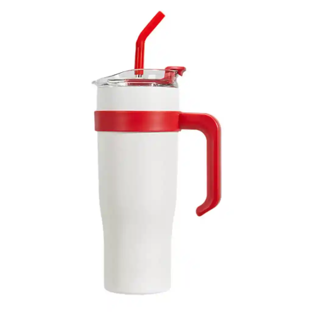 Vaso Termo Stan 1.2 Acero Inoxidable Pitillo Térmico Blanco