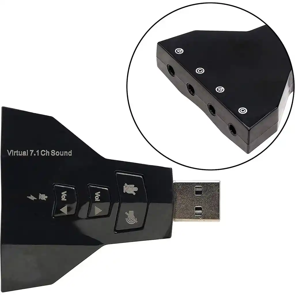 Adaptador De Sonido Por Usb 7.1 Virtual Channel Externo
