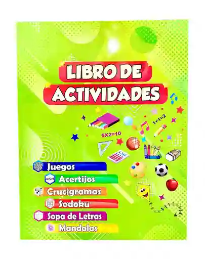 Libro De Actividades De Juegos, Acertijos, Crucigramas, Sodoku, Sopa De Letras Y Mandalas