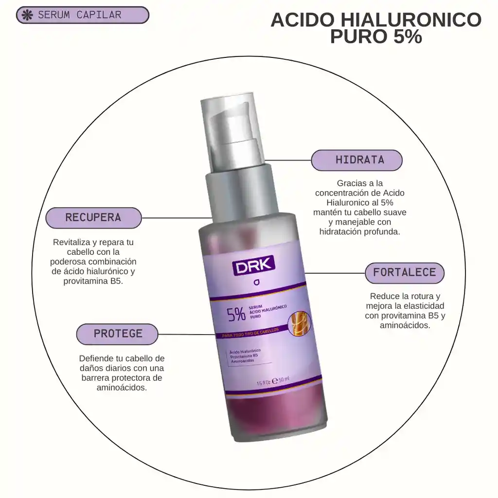 Serum Acido Hialuronico Puro 5% X 50ml