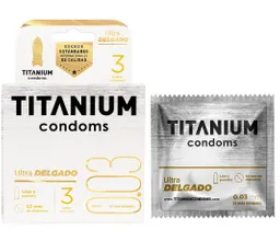 Condones Titanium Ultra Delgado X 3