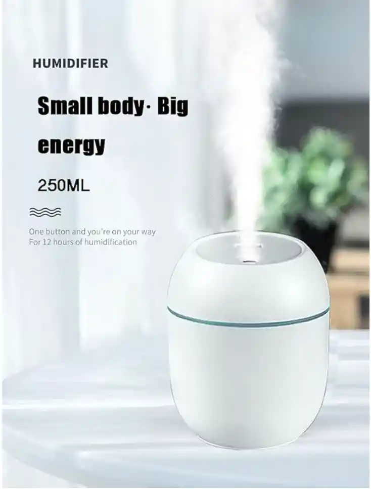 Humidificador De Aroma Silencioso Y Portátil De Viaje, Alimentado Por Usb, Para Dormitorio, Bebé, Hogar, Oficina, Coche Con Luz Nocturna Led, 8.5 Fl Oz