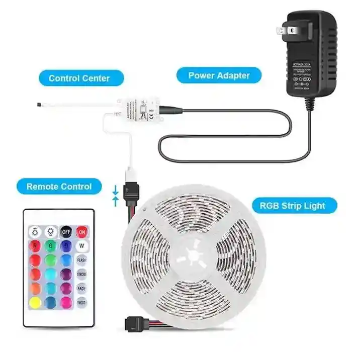 Cinta De Luz Led Multicolor Rgb 10 Metros Tira Led + Control