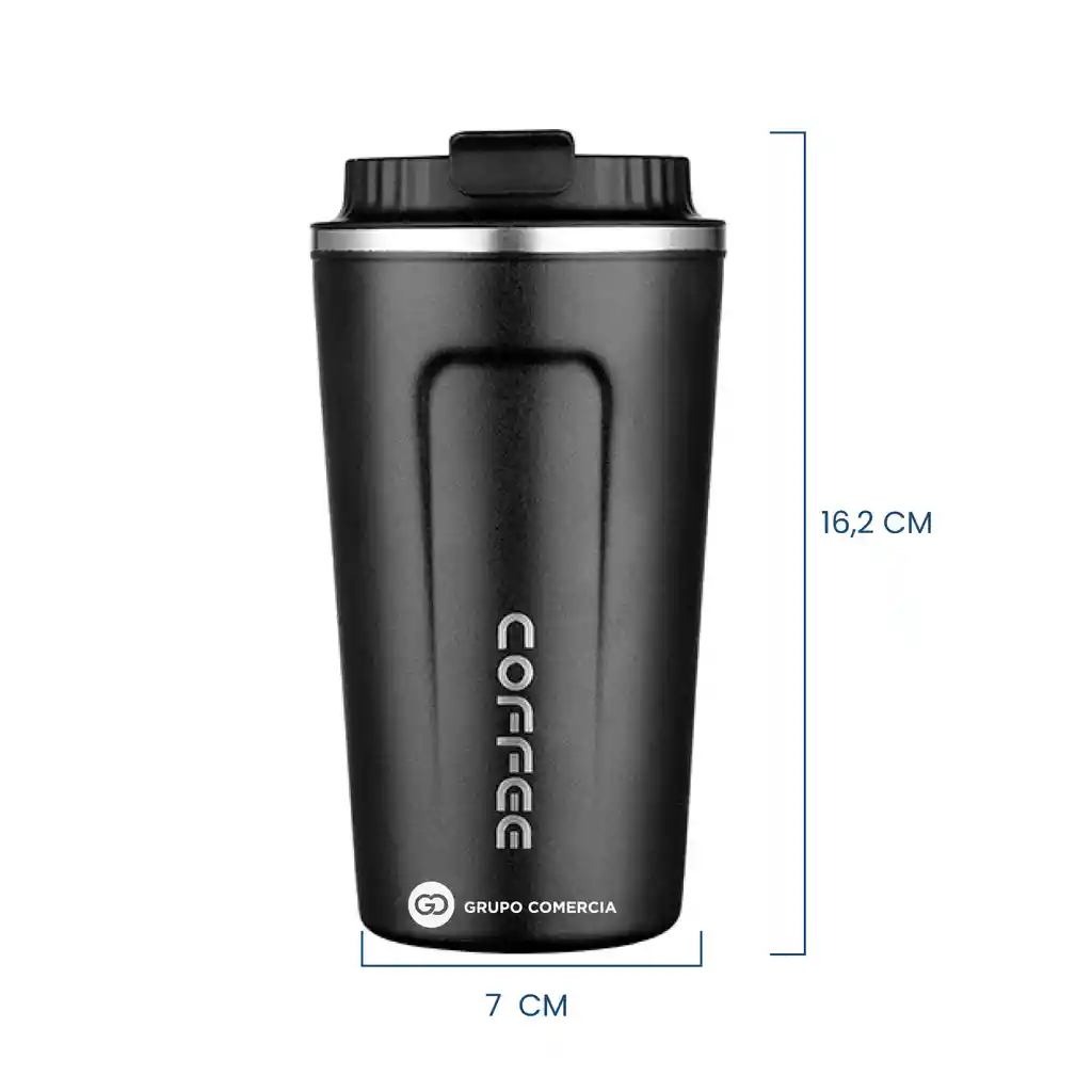 Vaso De Café Mug Térmico Acero Inoxidable Pantalla Led Negro