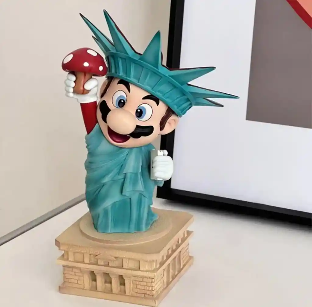 Figura De Colección Mario Bros Estatua De La Libertad