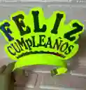 Diadema Balaca Feliz Cumpleaños Amarilla