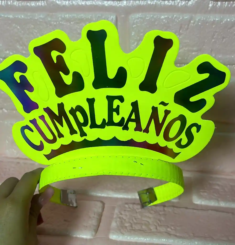 Diadema Balaca Feliz Cumpleaños Amarilla