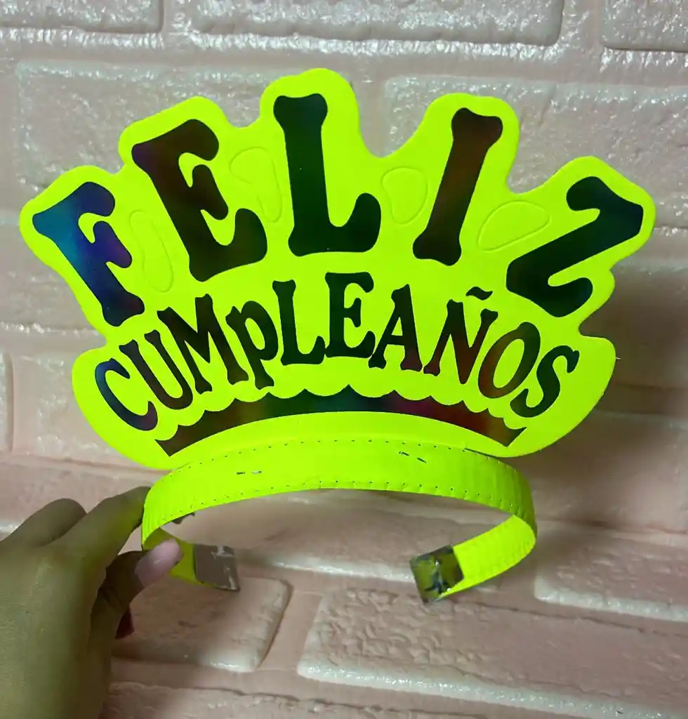 Diadema Balaca Feliz Cumpleaños Amarilla