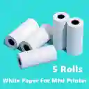 5 Rollos De Papel Termico Para Mini Impresora