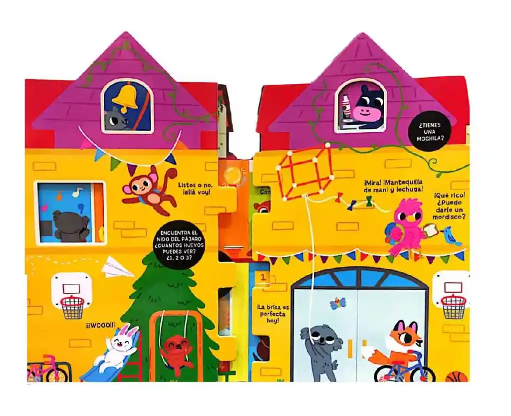 Libro Infantil Interactivo Popup Escuela Casa De Juego Niños