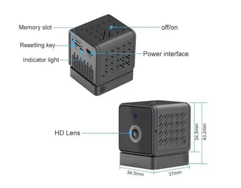 Mini Cámara Espía Hd Wifi Alarma