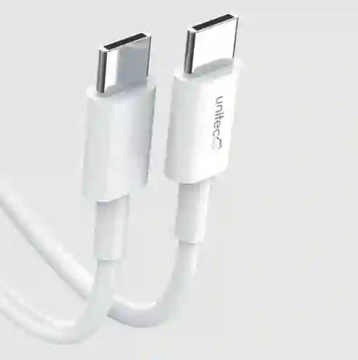 Cable Tipo C Tipo C Blanco 1 Metro Soporta Hasta 6 Amperios 100 Wat Carga Rápida Y Datos