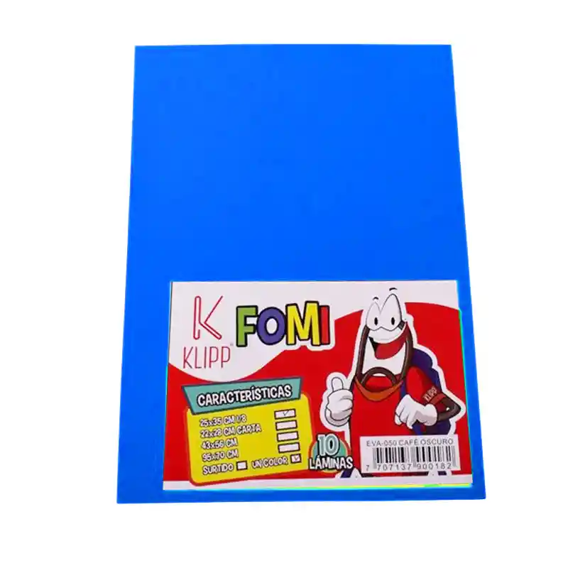 Foamy Liso En 1/8 Color Azul 10 Unidades