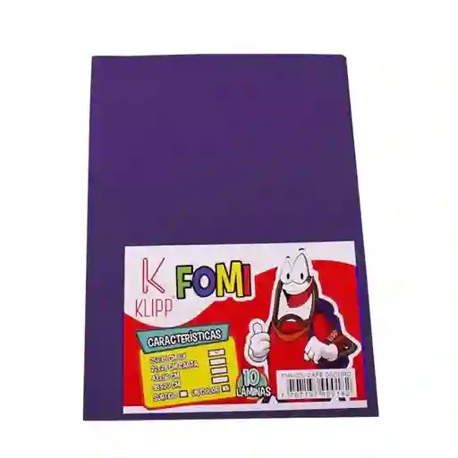 Foamy Liso En 1/8 Color Morado 10 Unidades