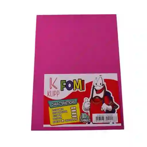 Foamy Liso En 1/8 Color Fucsia 10 Unidades