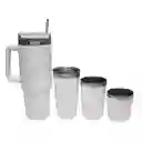 Vaso Termo Stan Blanco Con 3 Tazas Térmico Acero Inoxidable