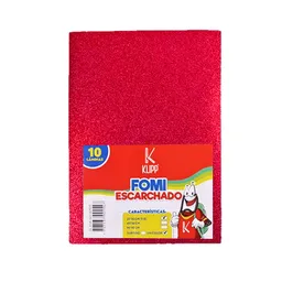 Foamy Escarchado En 1/8 Color Rojo 10 Unidades