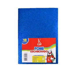 Foamy Escarchado En 1/8 Color Azul 10 Unidades