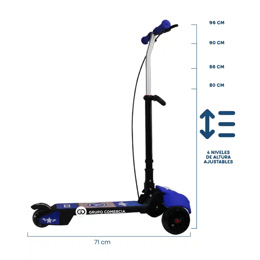 Patineta Para Niño Con Luz Sonido Metálica Hasta 80 Kilos