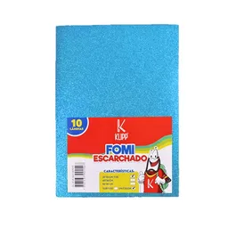 Foamy Escarchado En 1/8 Color Azul Celeste 10 Unidades