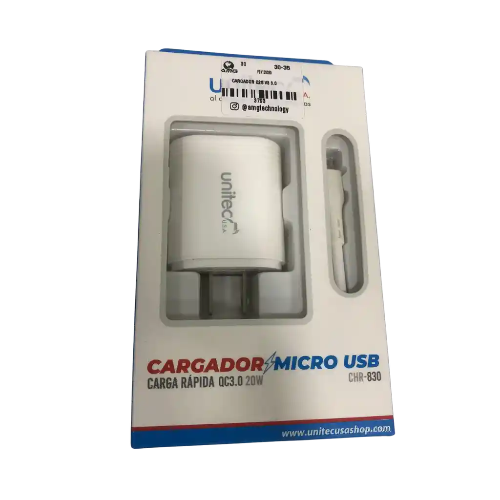 Cargador Microusb Carga Rapida 3.0 20w Chr 830