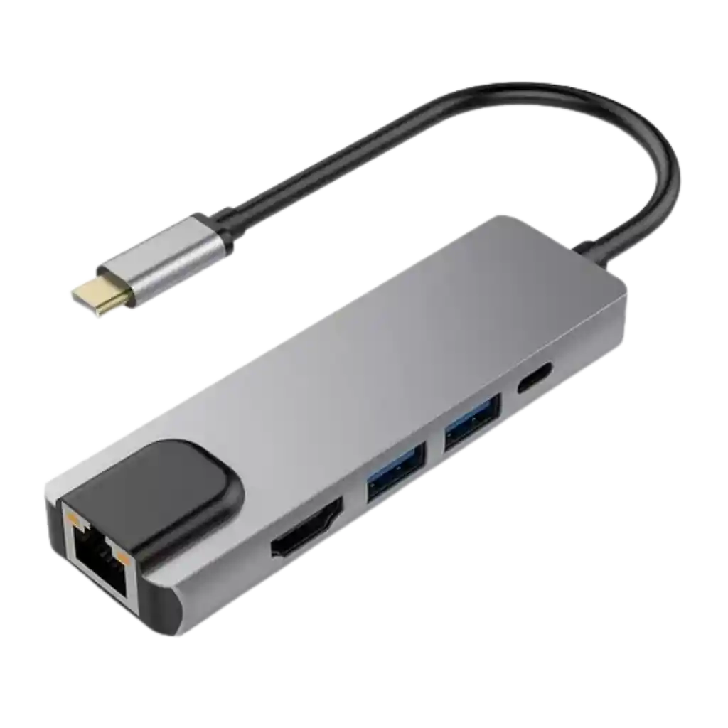 Hub Adaptador Usb Tipo C 5 En 1