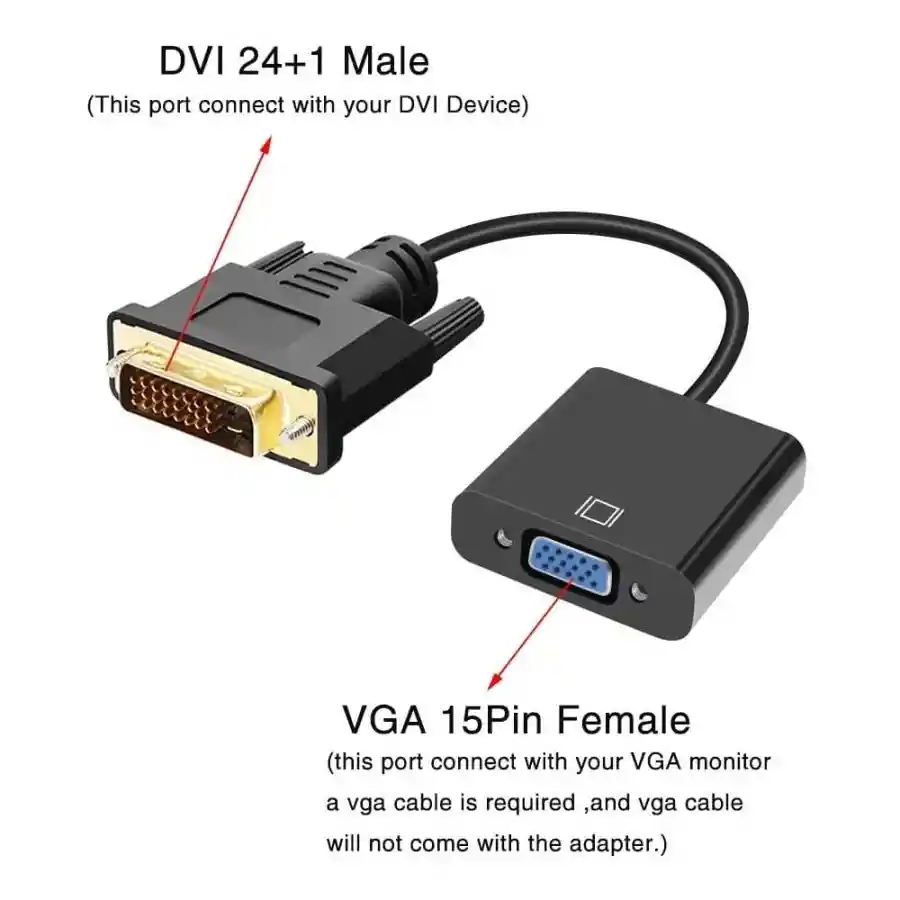 Dvi A Vga Activo/ Cable Dvi 24+1 A Vga /adaptador Dvi A Vga / Dvi-d