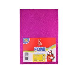 Foamy Escarchado En 1/8 Color Fucsia 10 Unidades