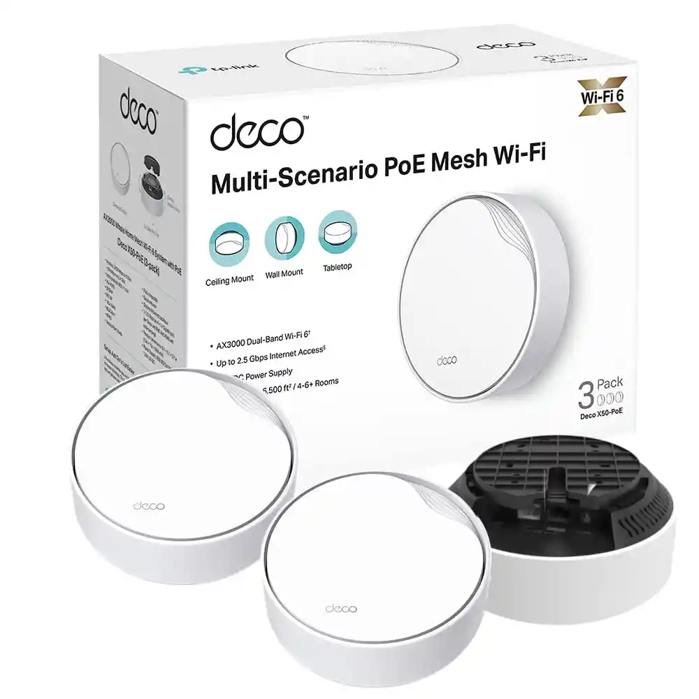 Sistema Wifi 6 Mesh Ai Ax3000, Tp-link Deco X50-poe (2-pack)