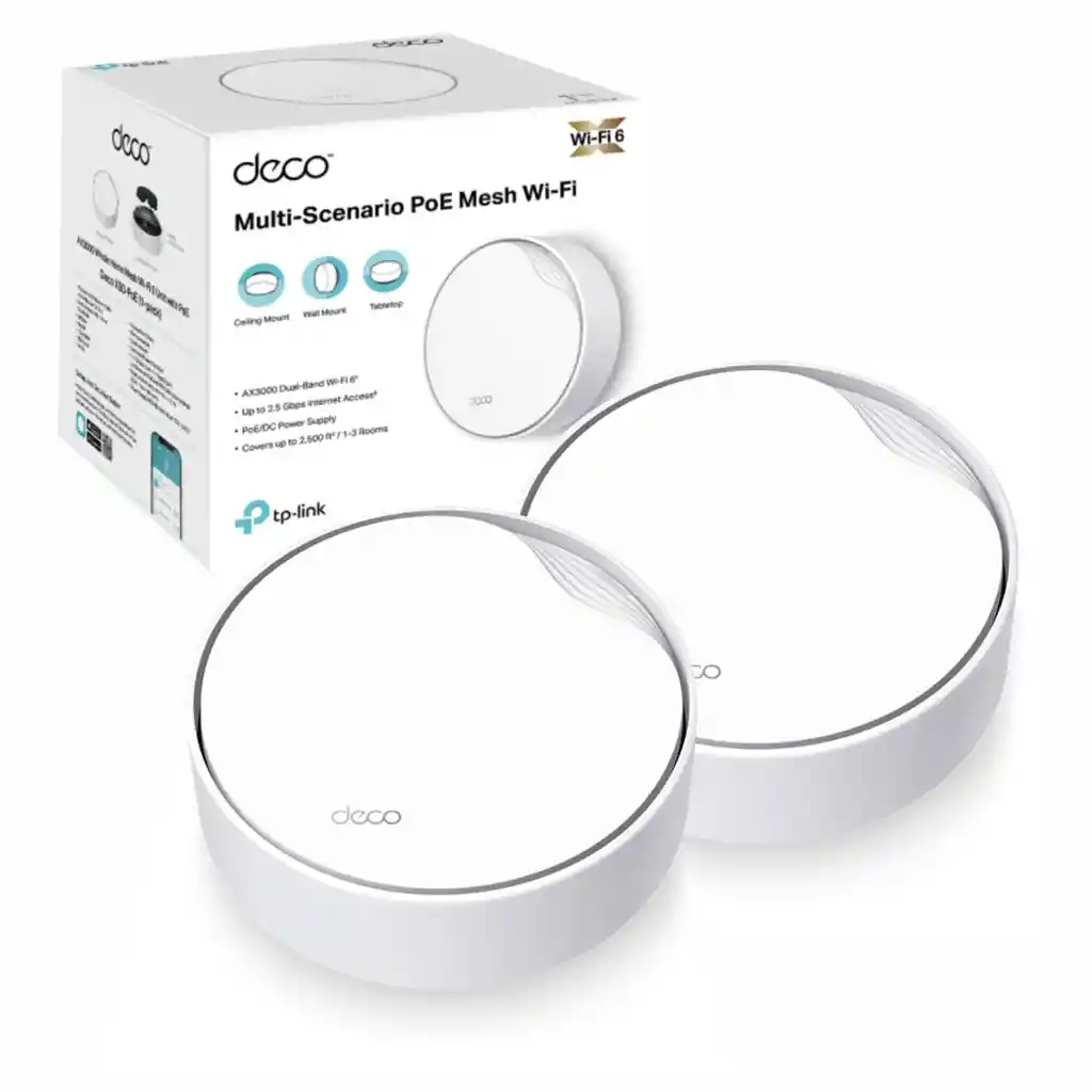 Sistema Wifi 6 Mesh Ai Ax3000, Tp-link Deco X50-poe (2-pack)