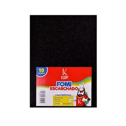 Foamy Escarchado En 1/8 Color Negro 10 Unidades